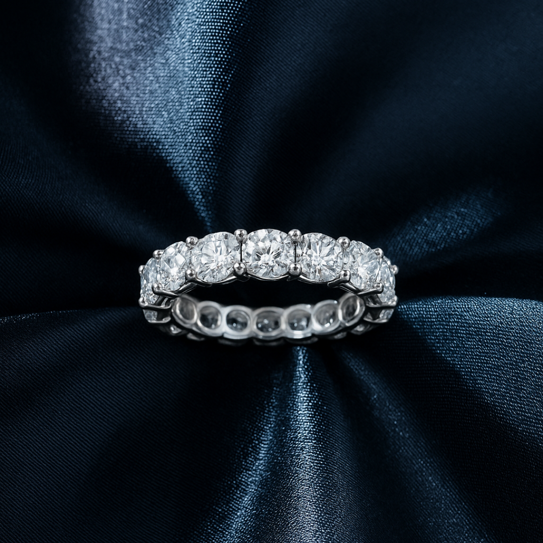 Éternelle Brilliance — Round Diamond Eternity Ring in Platinum Gold